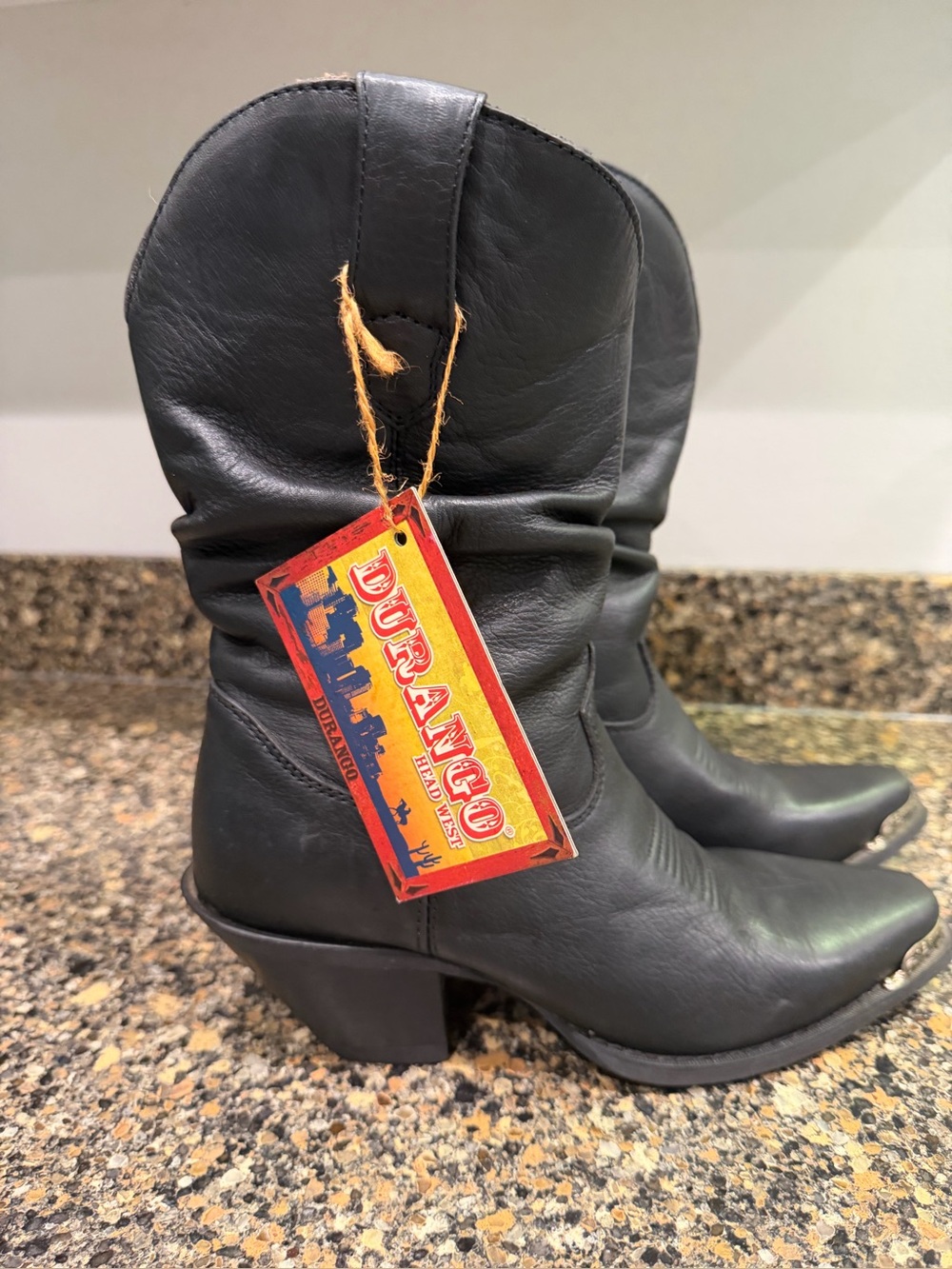 Durango Black Western-Inspired Mid-Calf Heeled Boots new 7.5